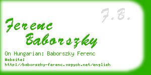 ferenc baborszky business card